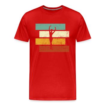 Dancing Retro - Men's Premium Organic T-Shirt - red - Front - Damien (186cm)