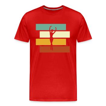 Dancing Retro - Men's Premium Organic T-Shirt - red - Front - Damien (186cm)