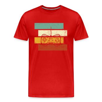 Gaming Retro - Men's Premium Organic T-Shirt - red - Front - Damien (186cm)