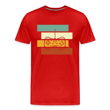 Gaming Retro - Men's Premium Organic T-Shirt - red - Front - Damien (186cm)