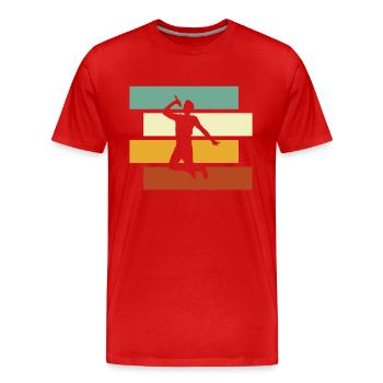 Chanter rétro - T-shirt bio Premium Homme - rouge - Devant - Damien (186cm)