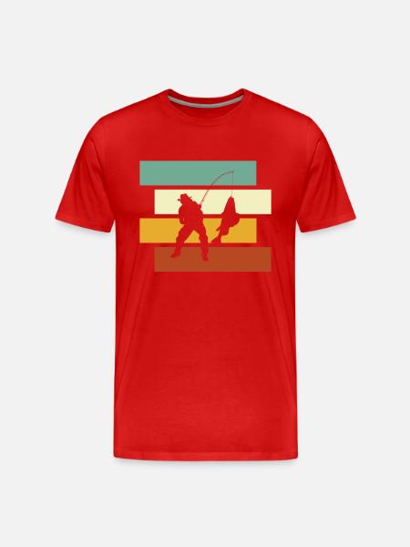 Pêche Rétro - T-shirt bio Premium Homme - rouge
