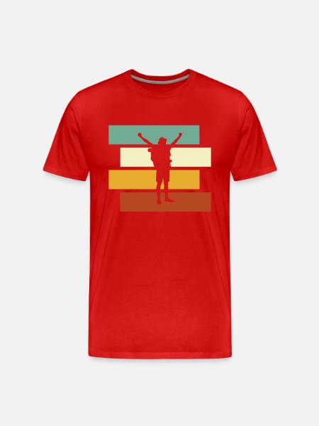 Wandern Retro - Männer Premium Bio T-Shirt - Rot
