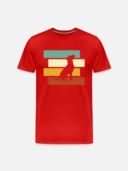 Dog Retro - Men's Premium Organic T-Shirt - red