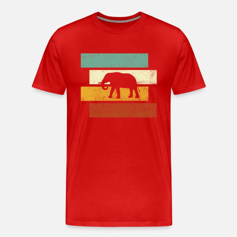 Elefant Retro - Männer Premium Bio T-Shirt - Rot