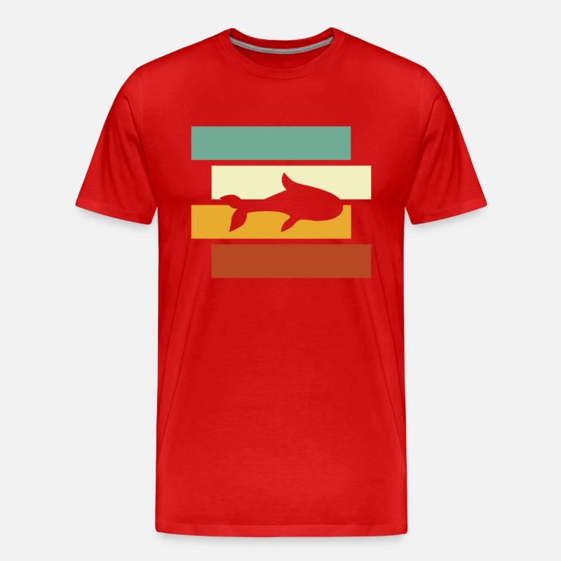 Fisch Retro - Männer Premium Bio T-Shirt - Rot