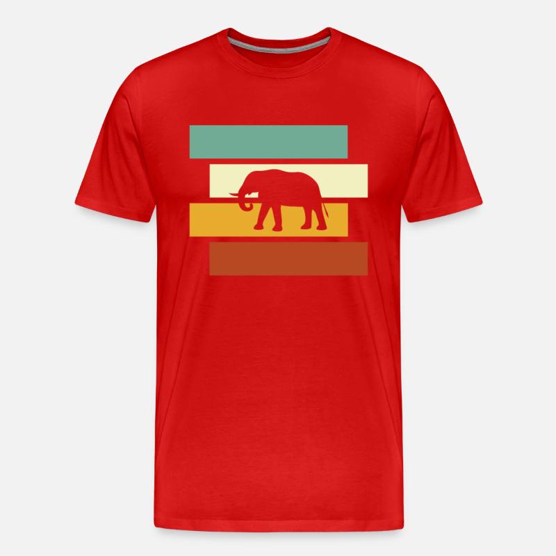Elefant Retro - Männer Premium Bio T-Shirt - Rot