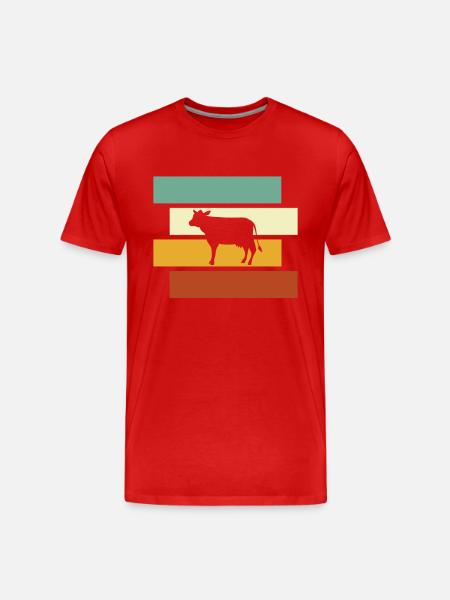 Cow Retro - Men's Premium Organic T-Shirt - red