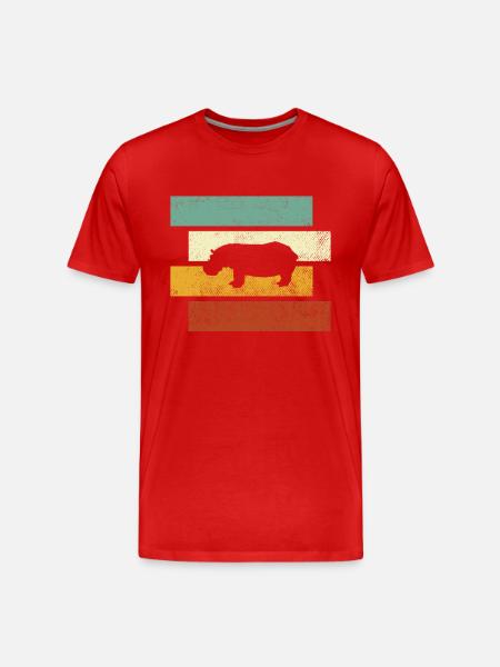 Hippopotamus Retro - Men's Premium Organic T-Shirt - red