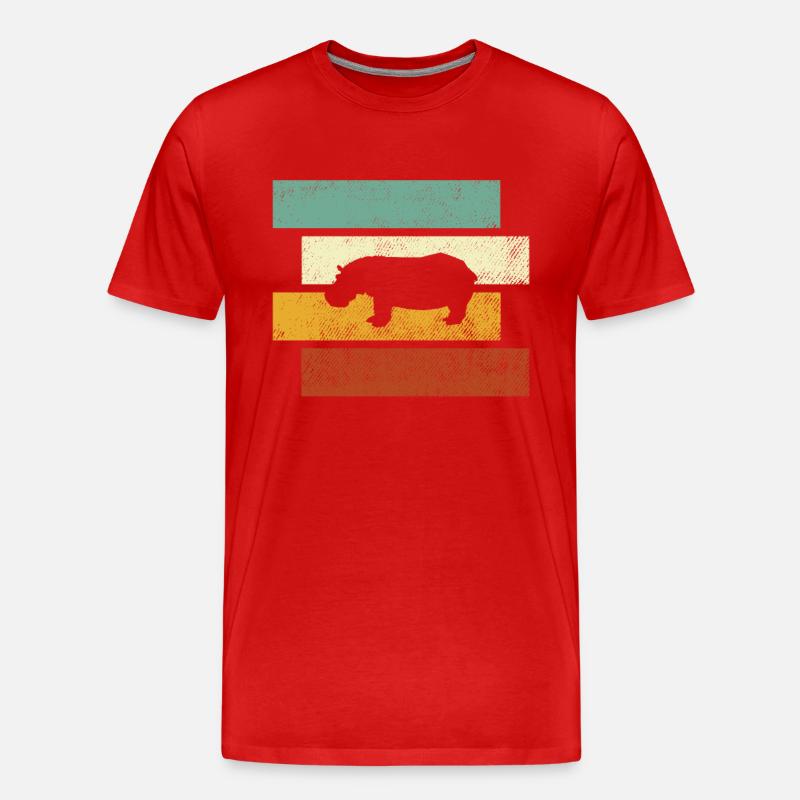 Nilpferd Retro - Männer Premium Bio T-Shirt - Rot