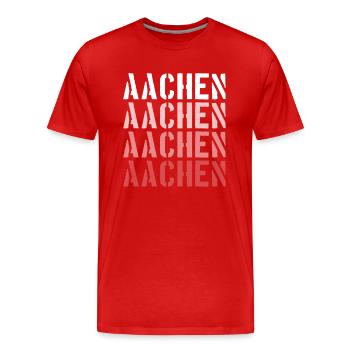 Aachen - Men's Premium Organic T-Shirt - red - Front - Damien (186cm)