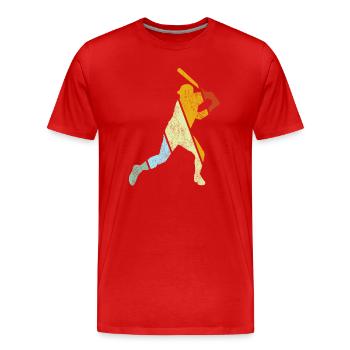 Baseball Rétro - T-shirt bio Premium Homme - rouge - Devant - Damien (186cm)