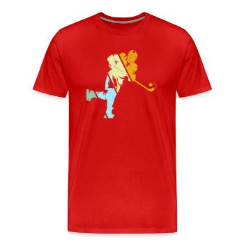 Eishockey Retro - Männer Premium Bio T-Shirt - Rot - Vorne - Damien (186cm)