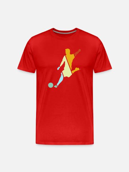 Fußball Retro - Männer Premium Bio T-Shirt - Rot