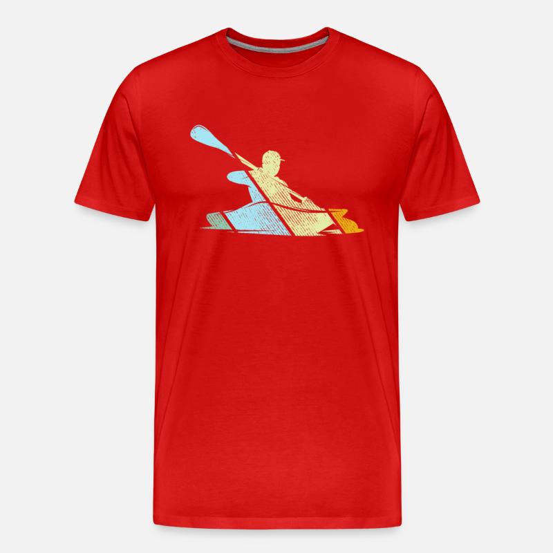 Kanu Retro - Männer Premium Bio T-Shirt - Rot
