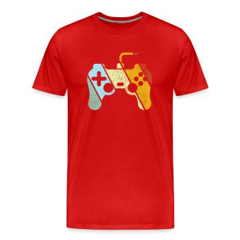 Gaming Retro - Men's Premium Organic T-Shirt - red - Front - Damien (186cm)