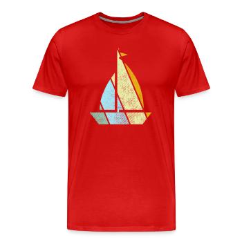 Rétro de la voile - T-shirt bio Premium Homme - rouge - Devant - Damien (186cm)