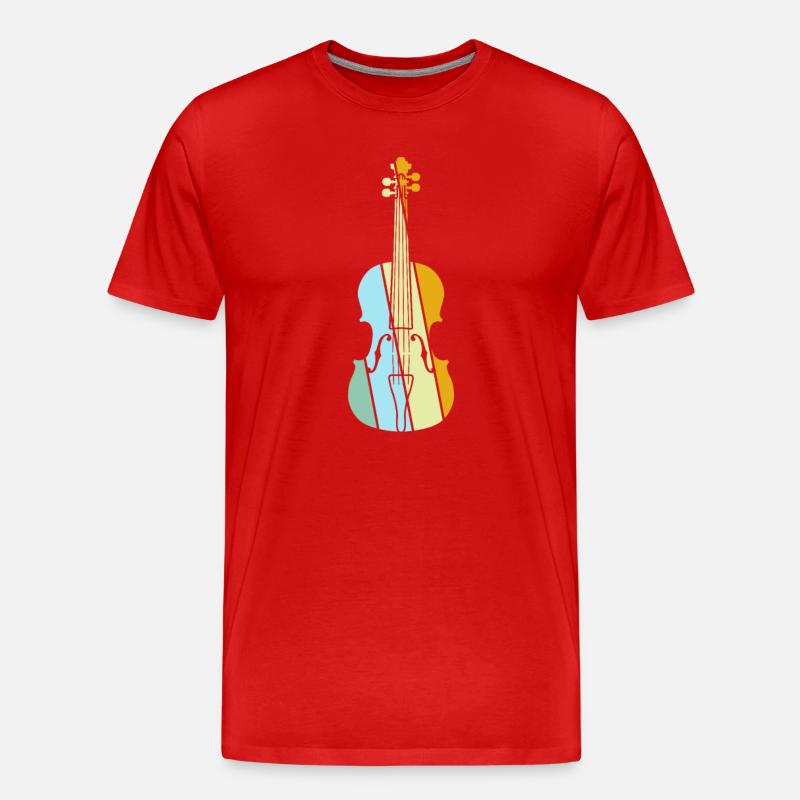 Geige Retro - Männer Premium Bio T-Shirt - Rot