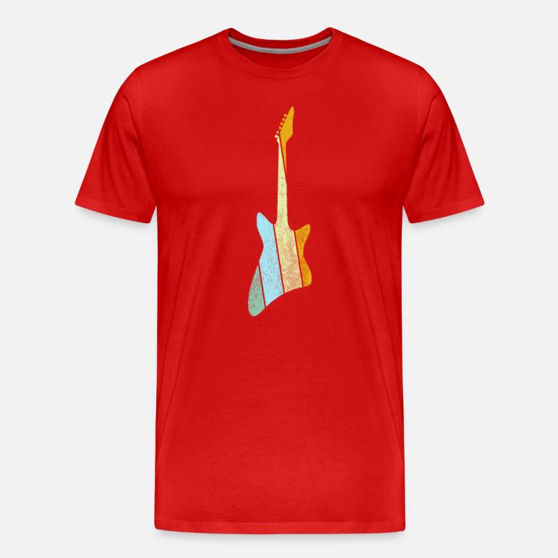 E Gitarre Retro - Männer Premium Bio T-Shirt - Rot