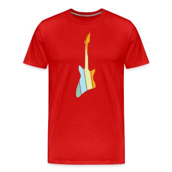 Guitare électrique Rétro - T-shirt bio Premium Homme - rouge - Devant - Damien (186cm)