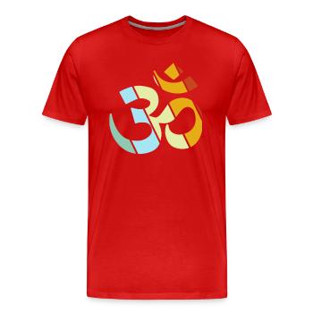 Meditation Retro - Men's Premium Organic T-Shirt - red - Front - Damien (186cm)