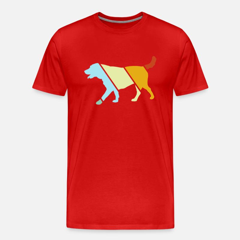 Hund Retro - Männer Premium Bio T-Shirt - Rot