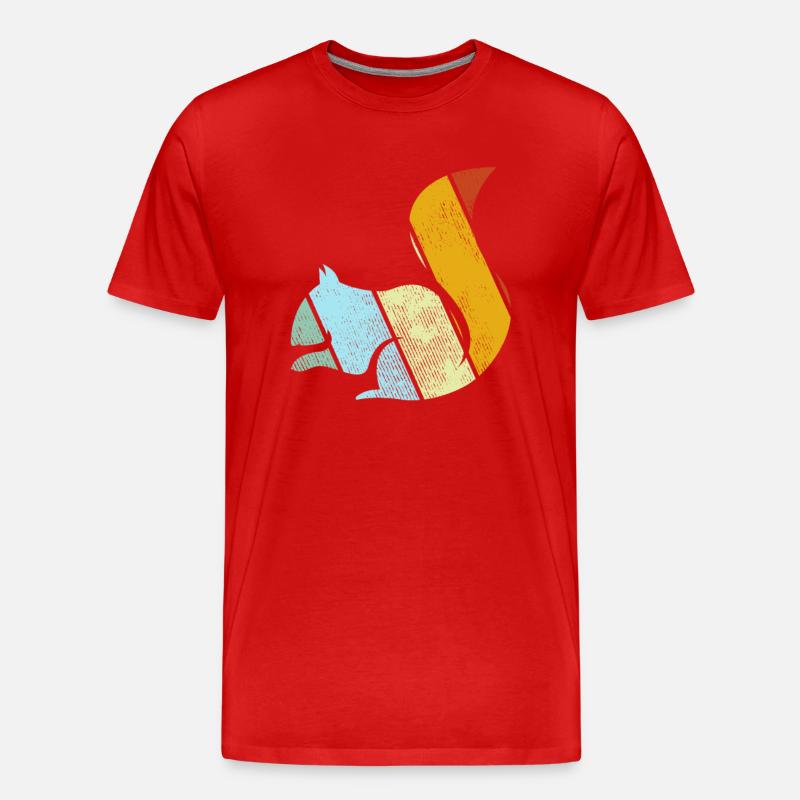 Eichhörnchen Retro - Männer Premium Bio T-Shirt - Rot