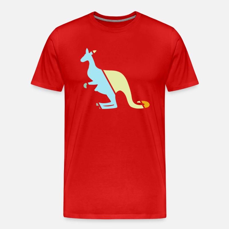 Känguru Retro - Männer Premium Bio T-Shirt - Rot
