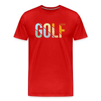 Golf Retro - Männer Premium Bio T-Shirt - Rot - Vorne - Damien (186cm)