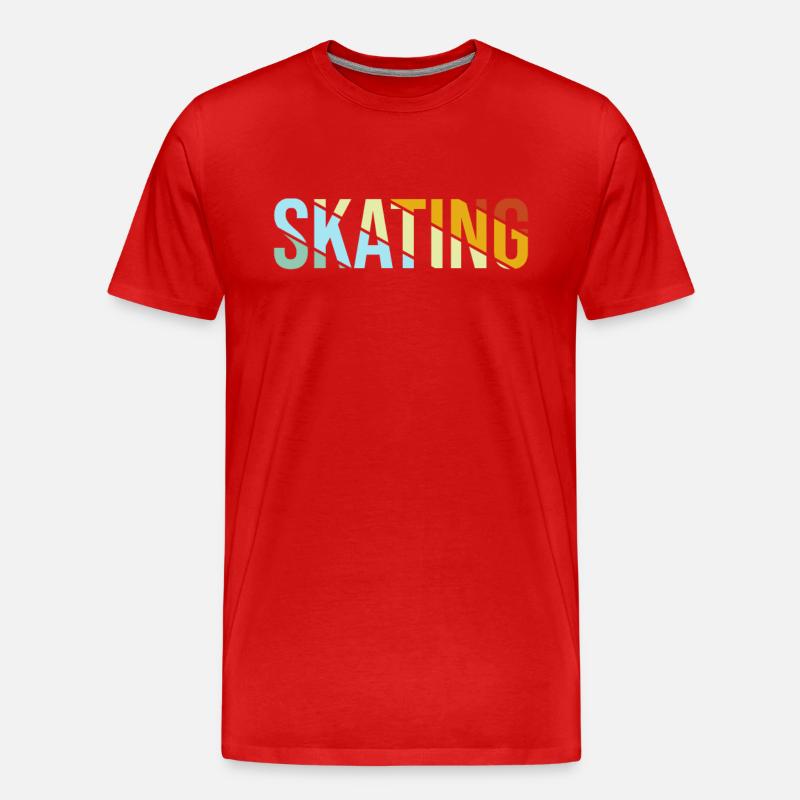 Skating Retro - Männer Premium Bio T-Shirt - Rot