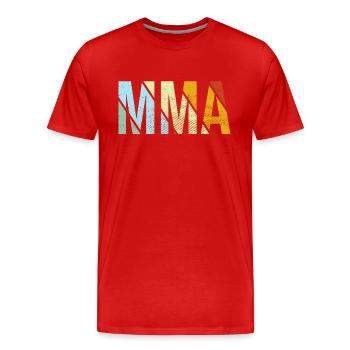 MMA Rétro - T-shirt bio Premium Homme - rouge - Devant - Damien (186cm)