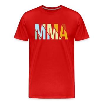 MMA Rétro - T-shirt bio Premium Homme - rouge - Devant - Damien (186cm)