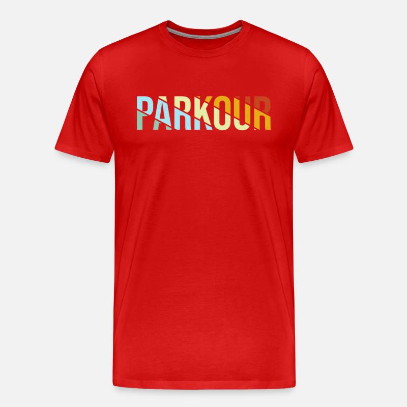 Parkour Retro - Männer Premium Bio T-Shirt - Rot