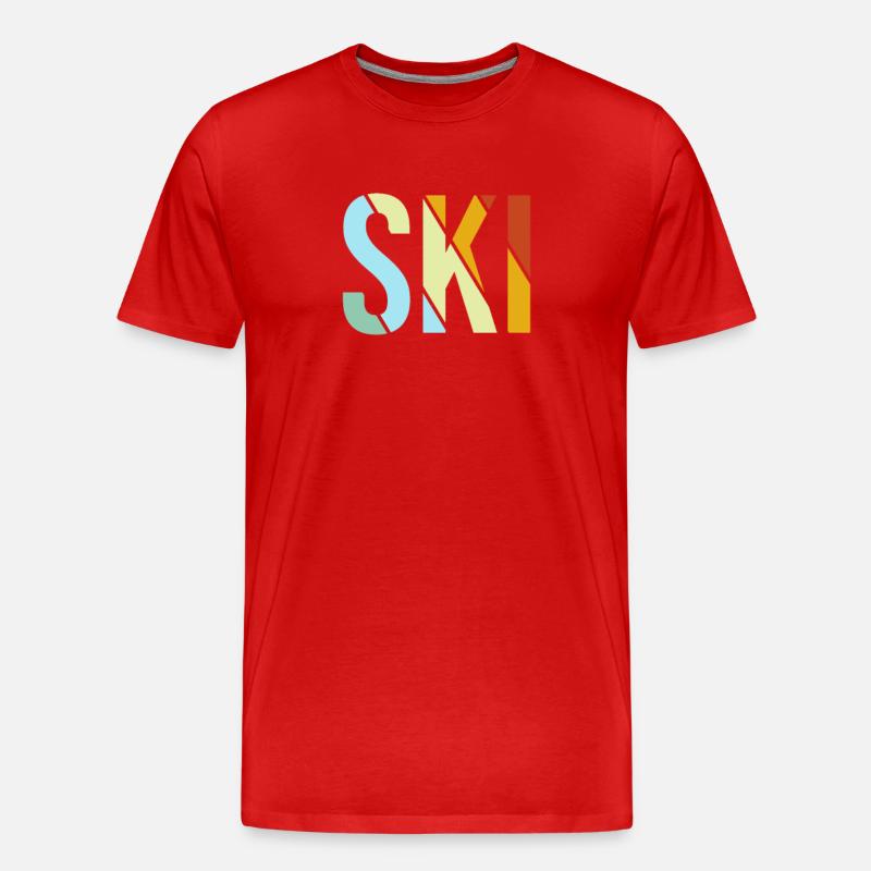 Ski Retro - Männer Premium Bio T-Shirt - Rot