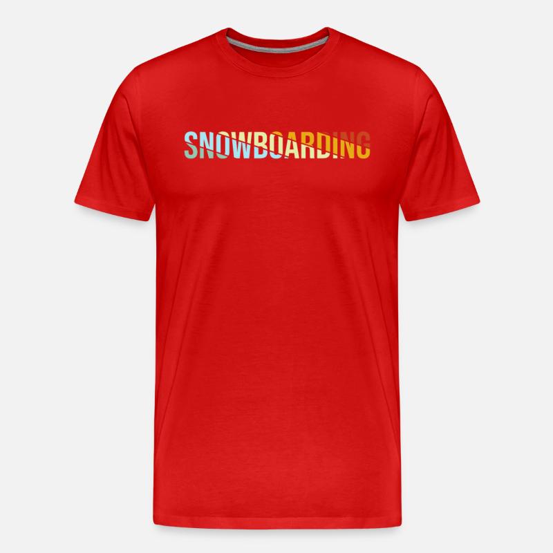 Snowboarding Retro - Männer Premium Bio T-Shirt - Rot