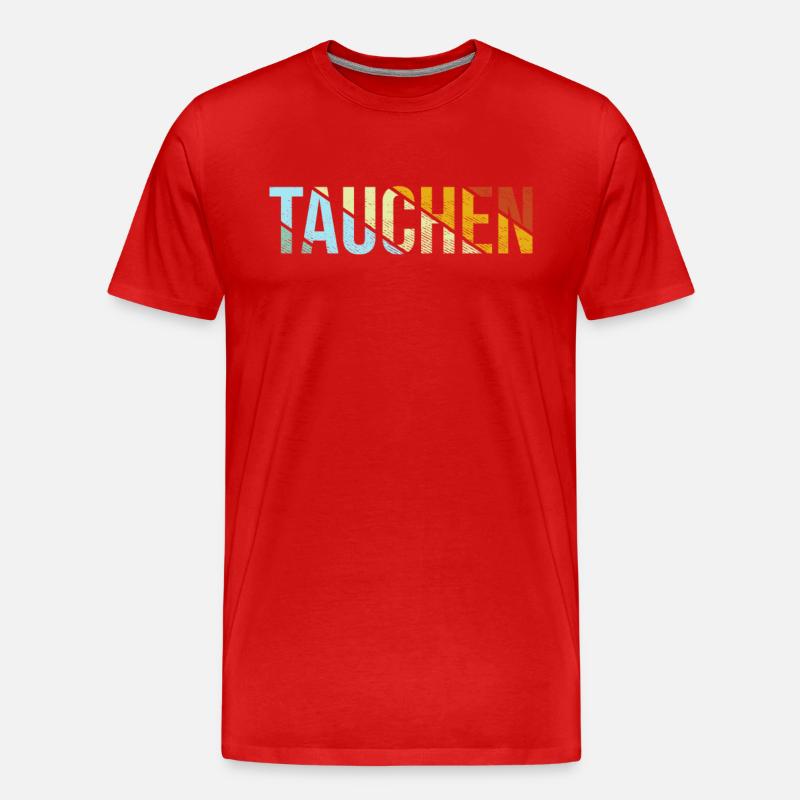 Tauchen Retro - Männer Premium Bio T-Shirt - Rot