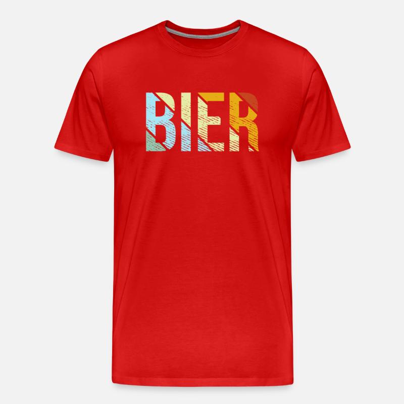 Bier retro - Männer Premium Bio T-Shirt - Rot