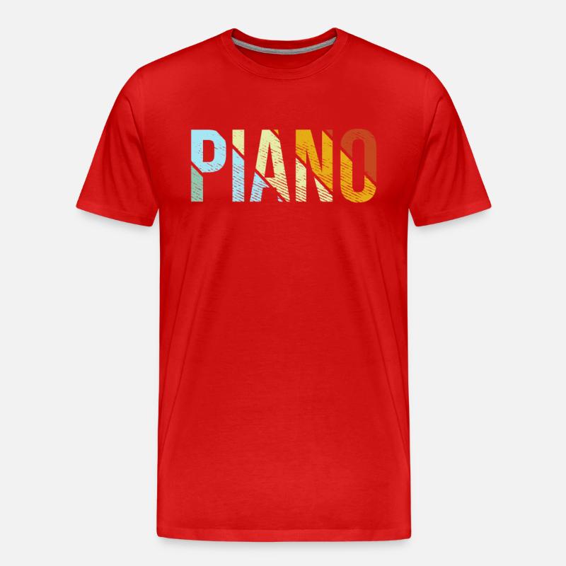 Klavier Retro - Männer Premium Bio T-Shirt - Rot