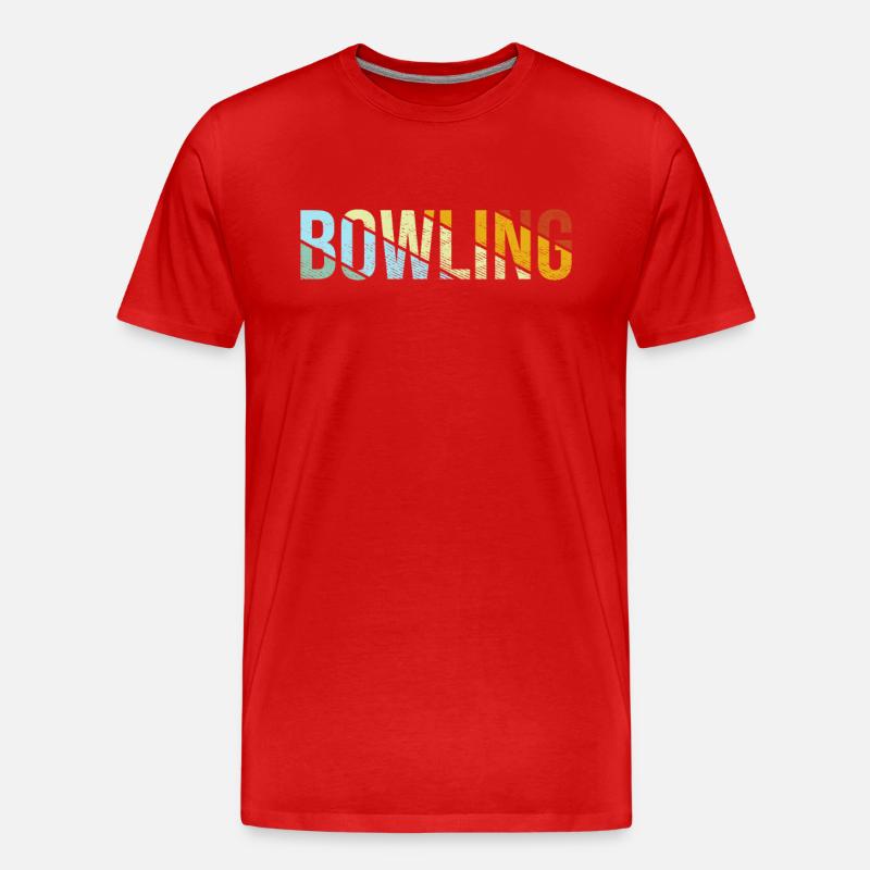 Bowling Retro - Männer Premium Bio T-Shirt - Rot