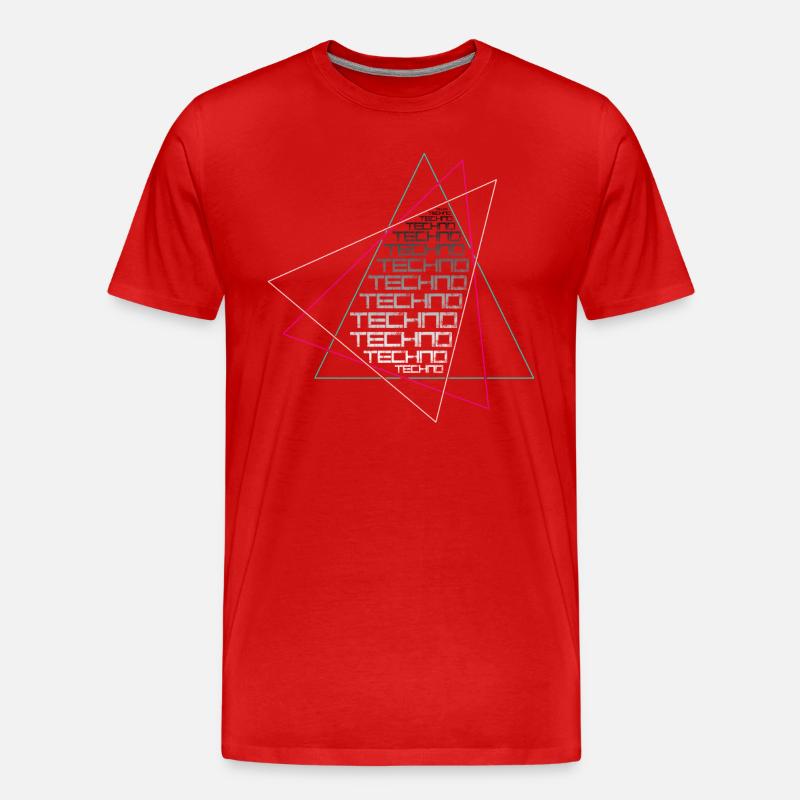 Techno - Männer Premium Bio T-Shirt - Rot