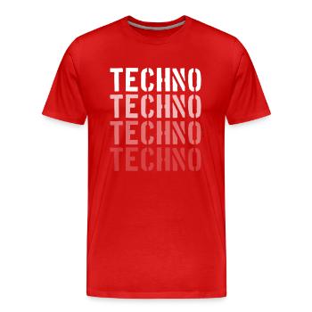 Techno - T-shirt bio Premium Homme - rouge - Devant - Damien (186cm)