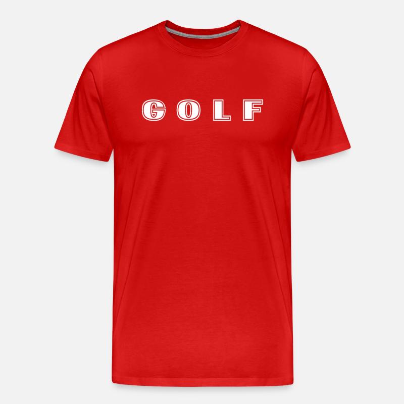 Golf Schriftzug - Männer Premium Bio T-Shirt - Rot