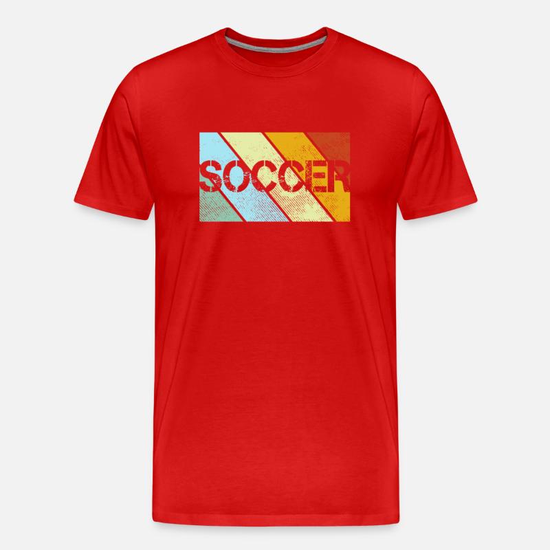 Fußball Retro - Männer Premium Bio T-Shirt - Rot