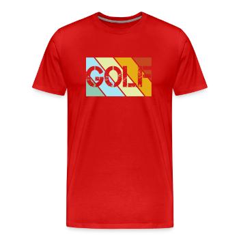 Golf Retro - Männer Premium Bio T-Shirt - Rot - Vorne - Damien (186cm)
