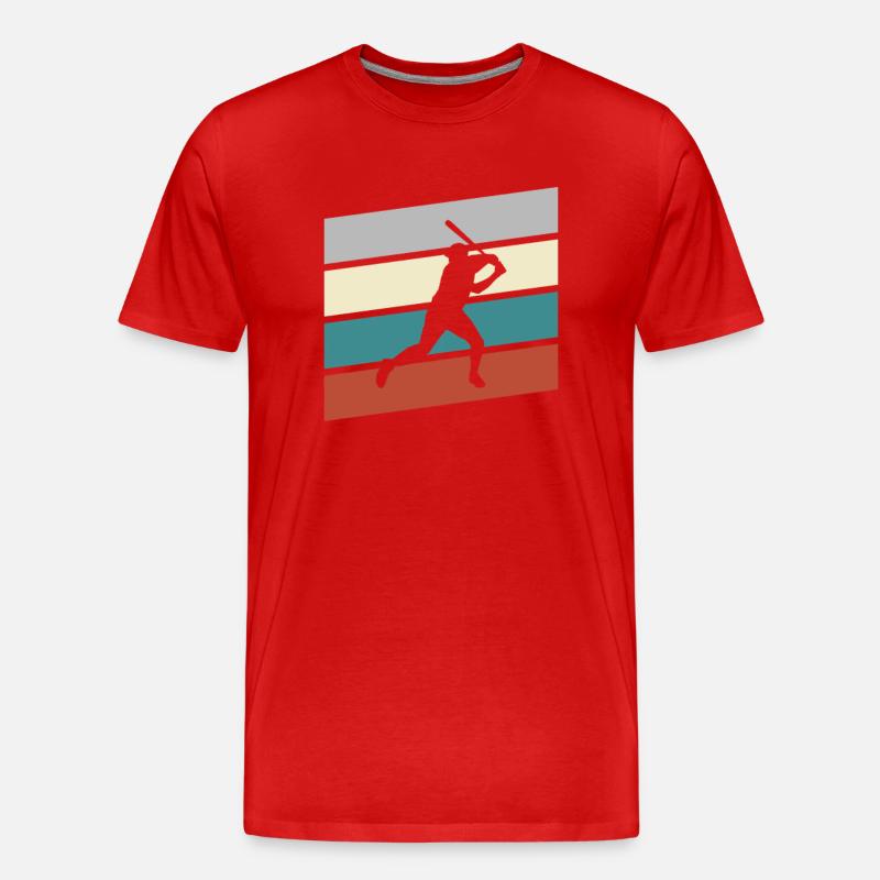 Baseball Retro - Männer Premium Bio T-Shirt - Rot