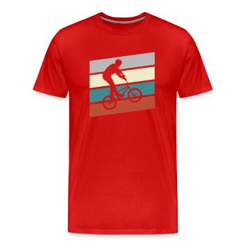 BMX Retro - Männer Premium Bio T-Shirt - Rot - Vorne - Damien (186cm)