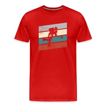 Eishockey Retro - Männer Premium Bio T-Shirt - Rot - Vorne - Damien (186cm)