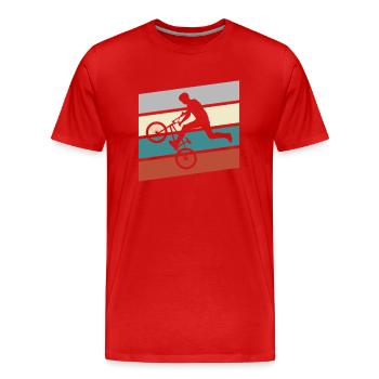 BMX Retro - Männer Premium Bio T-Shirt - Rot - Vorne - Damien (186cm)