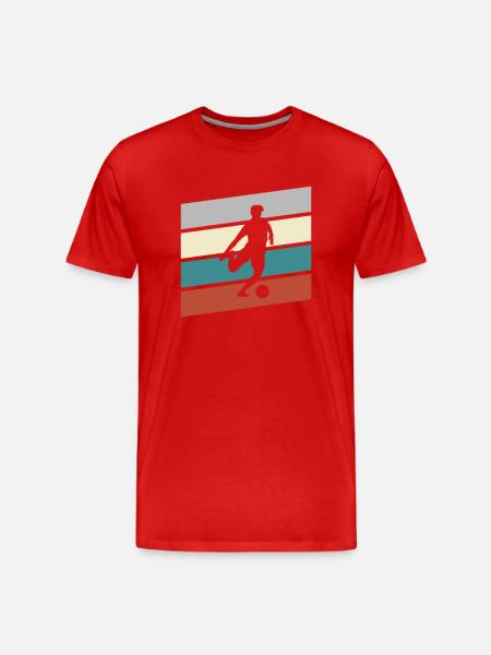 Fußball Retro - Männer Premium Bio T-Shirt - Rot