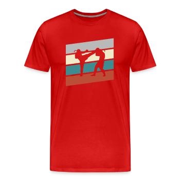 MMA Rétro - T-shirt bio Premium Homme - rouge - Devant - Damien (186cm)